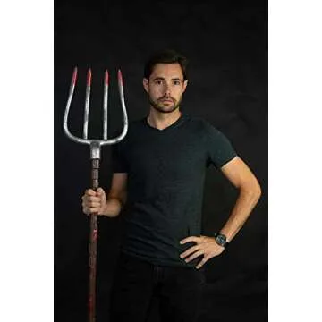 Nicky Bigs Novelties Adult Trident Staff 5pc Set King Neptune Trident Classic Costume Pitchfork Devi...