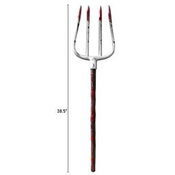 Nicky Bigs Novelties Adult Trident Staff 5pc Set King Neptune Trident Classic Costume Pitchfork Devil Trident Accessory Prop Multi