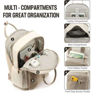 LOVEVOOK Women’s 15.6” Laptop Backpack with USB Port