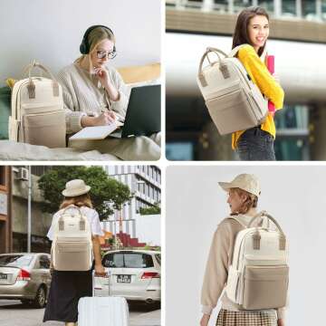 LOVEVOOK Women’s 15.6” Laptop Backpack with USB Port