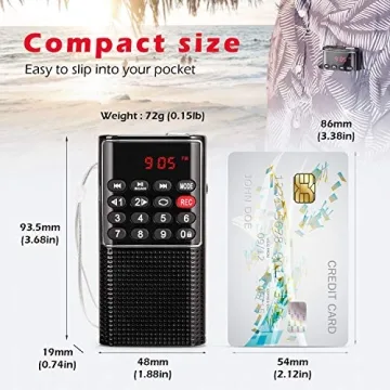 Mini Pocket FM Radio - Compact with Recorder & MP3 Player