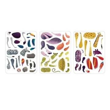 Mudpuppy Wild Mix-Up Magnetic Build-It from Includes 2 Illustrated Background Scenes & 70+ Mix and Match Magnets, Perfect for Travel Activities on The Go!, Ages 4+