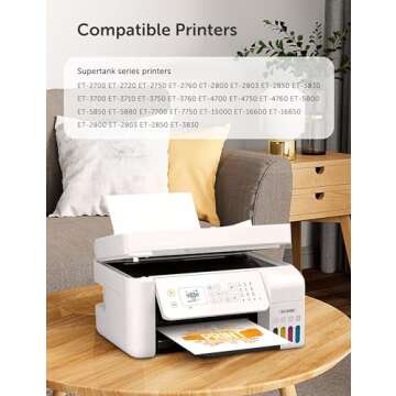 Hiipoo Sublimation Ink Refilled Bottles Compatible for ET2400 ET2720 ET2760 ET2750 ET4800 ET-2800 ET...