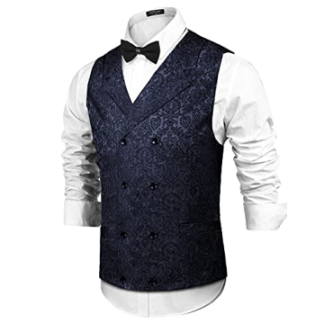 Elegant COOFANDY Double Breasted Suit Vest for Men