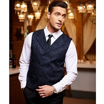 Elegant COOFANDY Double Breasted Suit Vest for Men