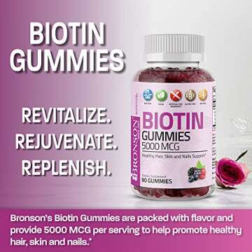 Bronson Biotin Gummies 5000 MCG for Hair Skin Nails