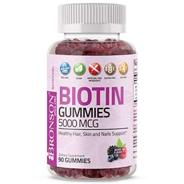 Bronson Biotin Gummies 5000 MCG for Hair Skin Nails