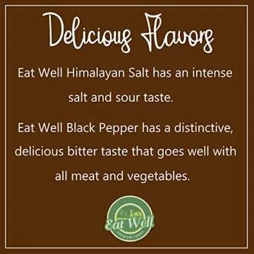 Eat Well Premium Foods Whole Black Peppercorns 12 oz and Coarse Crystal Himalayan Salt 2 lb, Salt and Coarse Pepper Corns and Grain Himalayan Pink Salt & Black Peppercorns for Grinder Refill