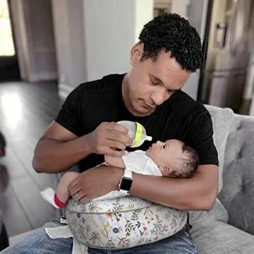 Boppy Anywhere Travel Nursing Pillow, Sage and Spice Floral, Plus Sized to Petite with Stretch Belt, Portable Nursing Pillow, Breastfeeding and Bottle-Feeding Support, Machine Washable