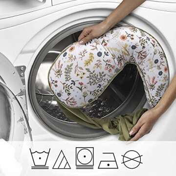 Boppy Anywhere Travel Nursing Pillow, Sage and Spice Floral, Plus Sized to Petite with Stretch Belt, Portable Nursing Pillow, Breastfeeding and Bottle-Feeding Support, Machine Washable