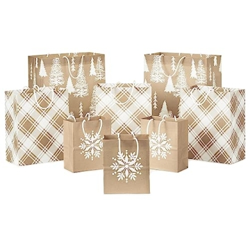 Hallmark Christmas Gift Bags - 8 Pack Assorted Sizes with Elegant Designs