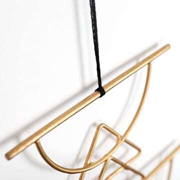 Boho Wall Decor Black Macrame Wall Hanging Metal Wall Art Cute Home Small Wall Decor 12" H