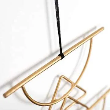 Boho Wall Decor Black Macrame Wall Hanging Metal Wall Art Cute Home Small Wall Decor 12" H