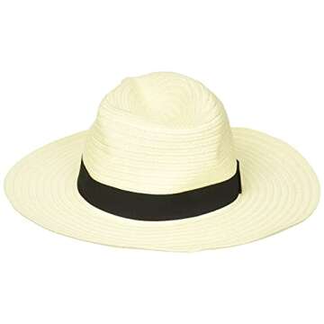 San Diego Hat Company Women's Paperbraid Fedora with Bow Band, Ivory, One Size