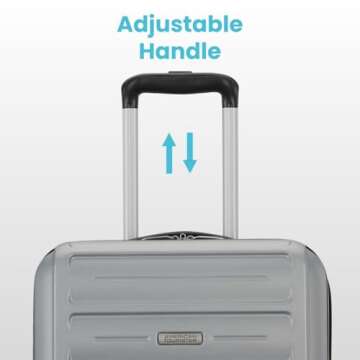 Westridge Hardshell Luggage Set - 3 Piece Set - 20" Carry-On, 24” & 28” Checked Luggage Set with 360° Spinner Wheels - Expandable Suitcases for Extended Travel - Durable ABS Shell - Silver