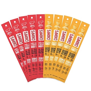 CHOMPS Grass Fed Jerky Sticks - Keto, Gluten Free Snacks