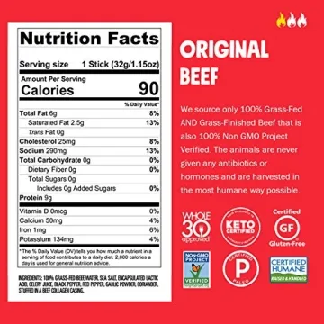 CHOMPS Grass Fed Jerky Sticks - Keto, Gluten Free Snacks