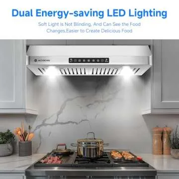 AAOBOSI Range Hood 30 inch Under Cabinet, 700-CFM Gesture Sensing 3 Speed Non-Ducted Ductless Range ...