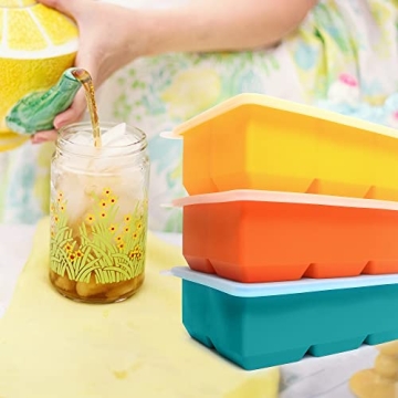 BPA Free Silicone Ice Cube Trays 3 Pack - Large Molds