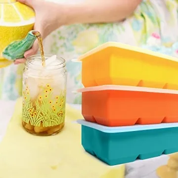 BPA Free Silicone Ice Cube Trays 3 Pack - Large Molds