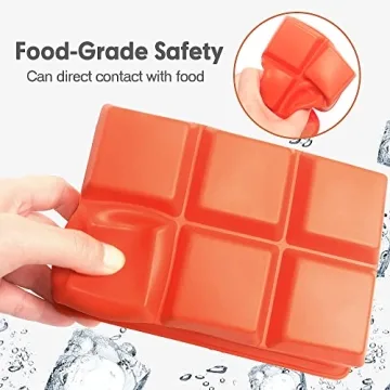 BPA Free Silicone Ice Cube Trays 3 Pack - Large Molds