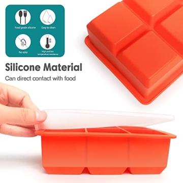 BPA Free Silicone Ice Cube Trays 3 Pack - Large Molds
