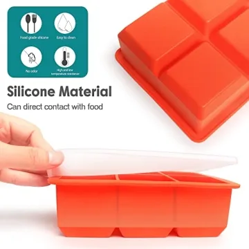 BPA Free Silicone Ice Cube Trays 3 Pack - Large Molds