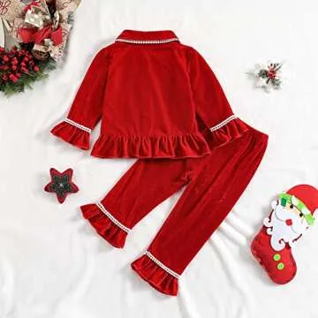 Kavousa Festive Christmas Pajamas for Toddler Girls