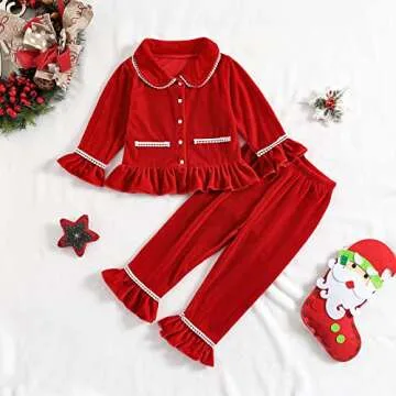 Kavousa Festive Christmas Pajamas for Toddler Girls