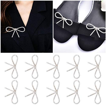 Elegant Sliver Rhinestone Bow Brooches Set for All Occasions