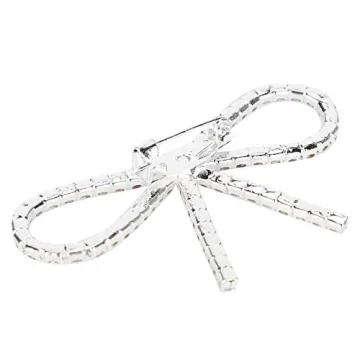 Elegant Sliver Rhinestone Bow Brooches Set for All Occasions