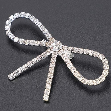 Elegant Sliver Rhinestone Bow Brooches Set for All Occasions