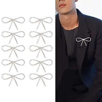 Elegant Sliver Rhinestone Bow Brooches Set for All Occasions