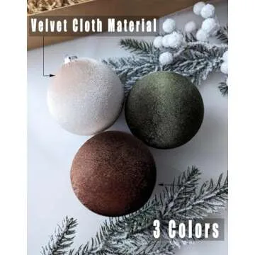 15Pcs Velvet Christmas Ornaments - Elegant Holiday Decor