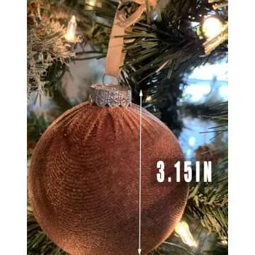 15Pcs Velvet Christmas Ornaments - Elegant Holiday Decor