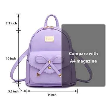 Chic IHAYNER Girls Bowknot Leather Mini Backpack