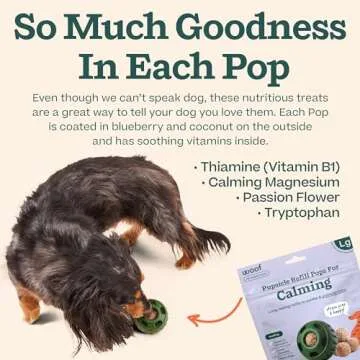 WOOF Pupsicle Refill Pops for Calming - Calming Dog Treats - Long-Lasting Refills for The Pupsicle Toy to Promote Calm - Magnesium for Dogs- Large Pops - 7 Count