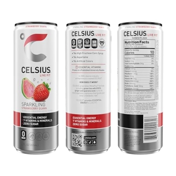 CELSIUS Sparkling Strawberry Guava Energy Drink 12 Fl Oz