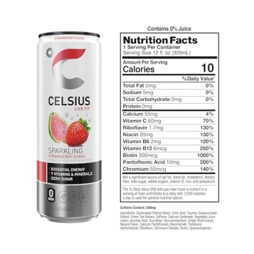 CELSIUS Sparkling Strawberry Guava Energy Drink 12 Fl Oz