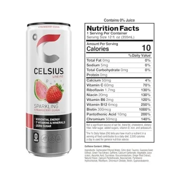 CELSIUS Sparkling Strawberry Guava Energy Drink 12 Fl Oz
