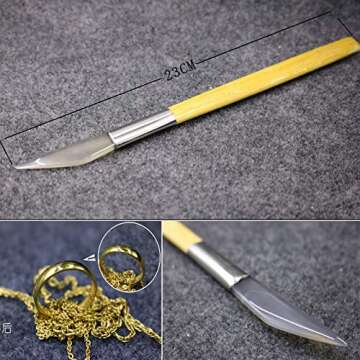 Chiloskit 2PCS Agate Polishing Burnisher Agate Knife Gold Silver Jewellery Clay Craft Jewellers Tool