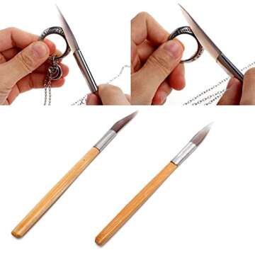 Chiloskit 2PCS Agate Polishing Burnisher Agate Knife Gold Silver Jewellery Clay Craft Jewellers Tool