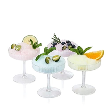Elegant OMITA Coupe Cocktail Glasses Gift Set of 4