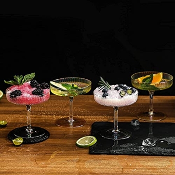 Elegant OMITA Coupe Cocktail Glasses Gift Set of 4
