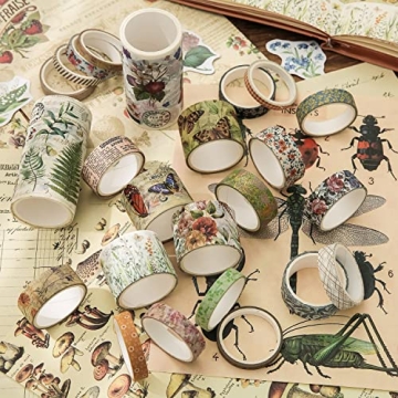 24 Rolls Vintage Washi Tape Set for Scrapbooking and Journaling