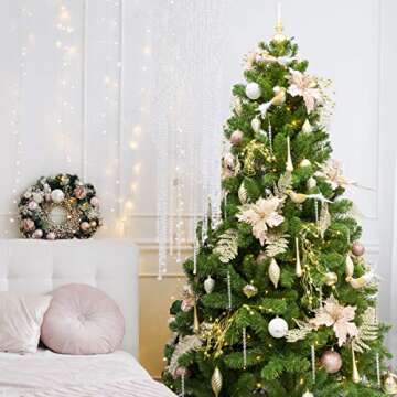 KI Store Gold Christmas Tree Picks Sprays Set of 20 Glittered Twigs Decor for Christmas Tree Decorat...