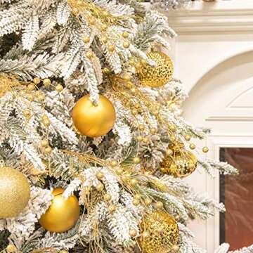 KI Store Gold Christmas Tree Picks Sprays Set of 20 Glittered Twigs Decor for Christmas Tree Decoration Wreath Garland Floral Arrangement