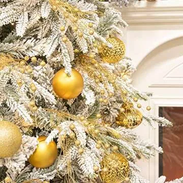 KI Store Gold Christmas Tree Picks Sprays Set of 20 Glittered Twigs Decor for Christmas Tree Decoration Wreath Garland Floral Arrangement
