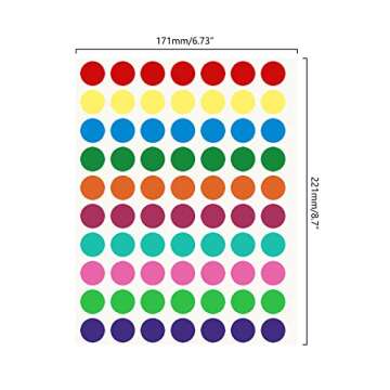 700 PCS Dot Stickers, Circle Stickers Assorted Colors Coding Labels, 3/4 Inch Round Colored Dot Stic...