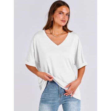 Shop ANRABESS Women's Oversized V Neck T Shirts Now!